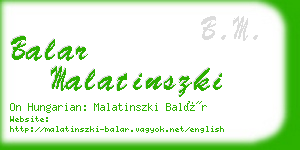 balar malatinszki business card